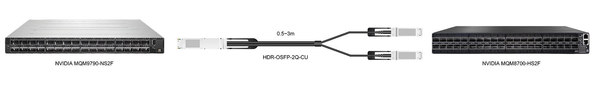 https://www.lsolink.com/wp-content/uploads/2025/06/产品连接图-HDR-OSFP-2Q-CU-400G-to-2×200G-Breakout-Connection.jpg