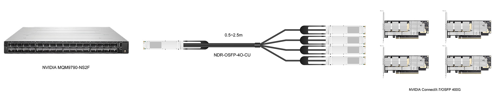 https://www.lsolink.com/wp-content/uploads/2025/06/产品连接图-NDR-OSFP-4O-CU-800G-Switch-to-Four-NICs-Connection.jpg