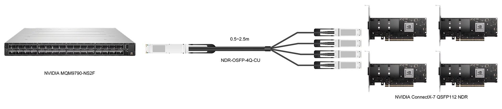 https://www.lsolink.com/wp-content/uploads/2025/06/产品连接图-NDR-OSFP-4Q-CU-800G-Switch-to-Four-NICs-Connection.jpg